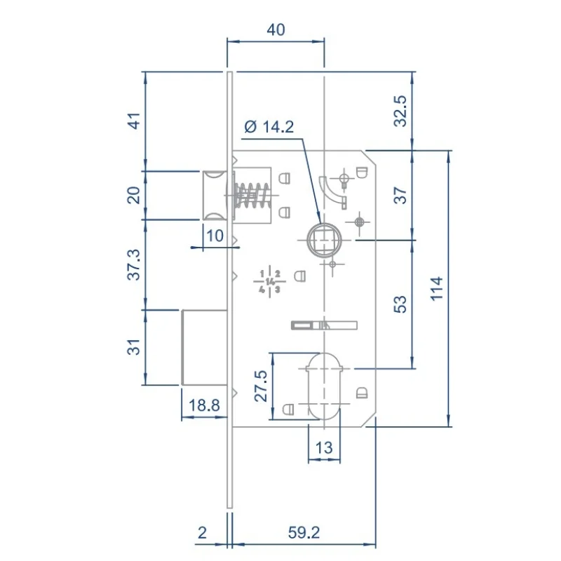 Imagem 3 de 5 do produto Fechadura Externa 3400 R260 Mz630 40mm Squadreto Roseta Cromado Design Papaiz