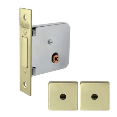 Fechadura Tetra Auxiliar Supertrava Quadrichave 40mm Quadrada Latão Acetinado 9143 Lockwell