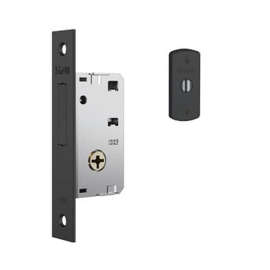 Fechadura De Segurança Trava Auxiliar 1003 Tetra Chave Preto Fosco 18mm Stam