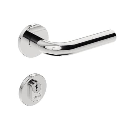 Fechadura Externa Inox Home Ix310 55mm Roseta Redonda Inox Polido Stam