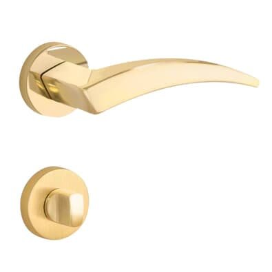 Fechadura Design Flexa Banheiro 55mm Latão Polido Dourado Lockwell