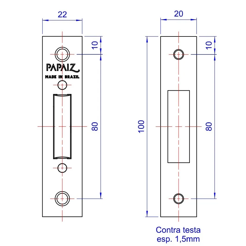 Imagem 2 de 4 do produto Fechadura Trava Tetra Auxiliar 140 R68 Roseta Redonda Cromo Acetinado 40mm Papaiz