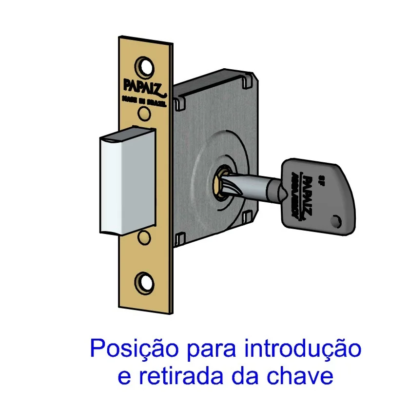 Imagem 4 de 4 do produto Fechadura Trava Tetra Auxiliar 140 R68 Roseta Redonda Cromo Acetinado 40mm Papaiz