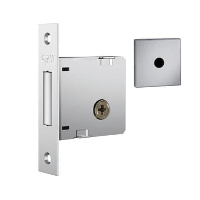 Fechadura De Segurança Trava Auxiliar 1004 Tetra Chave Roseta Quadrada1 Escovado 40mm Stam