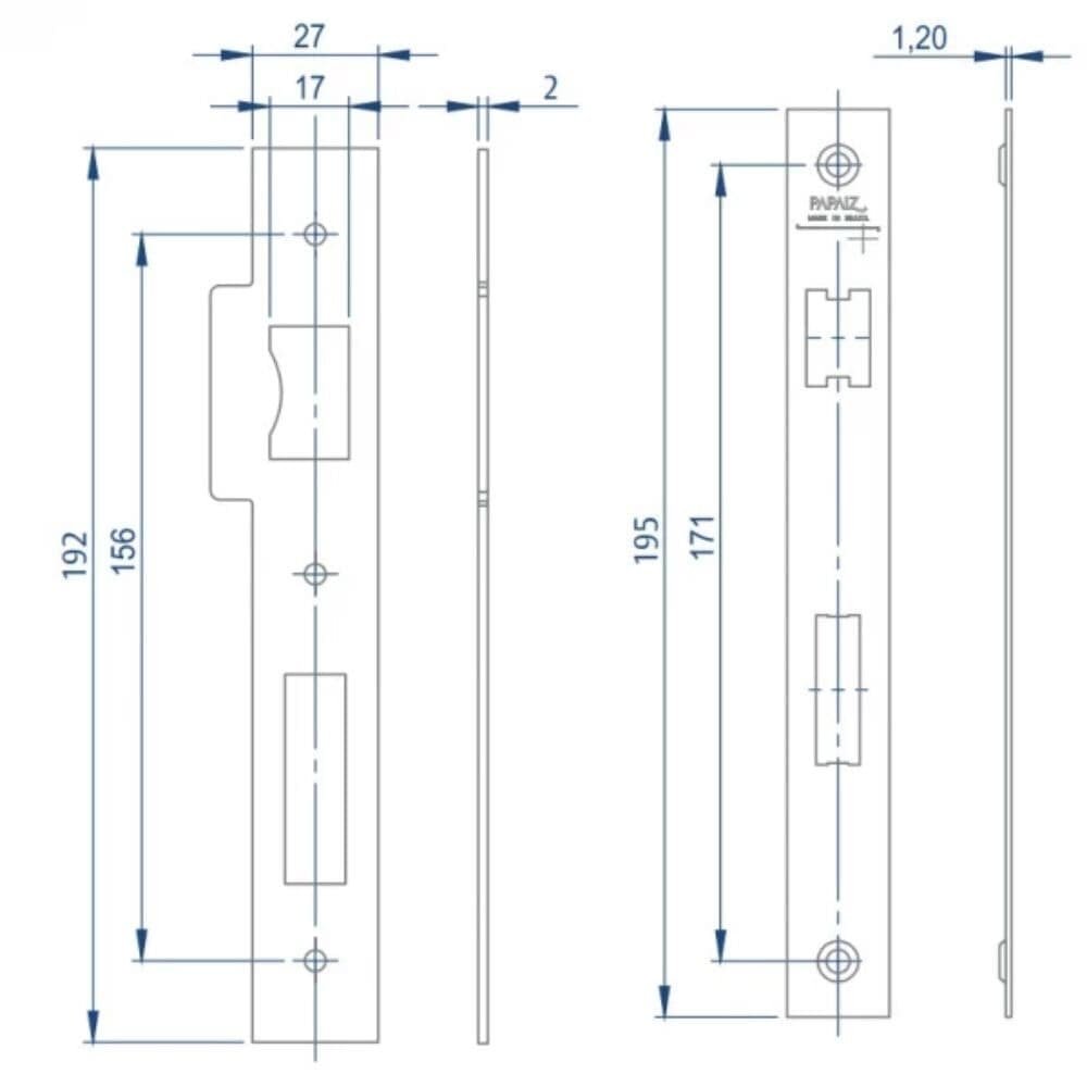 Imagem 2 de 2 do produto Fechadura Banheiro Mz440 St2 R205 55mm Roseta Cromado Squadro Design Papaiz