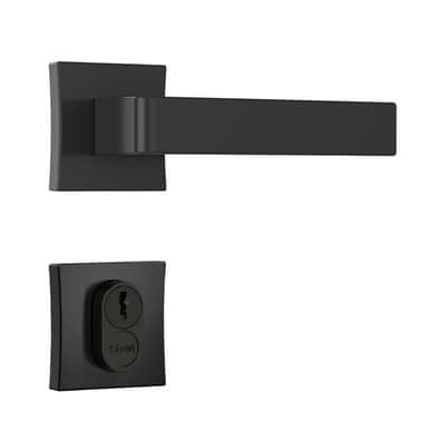 Fechadura Classic 3800 Externa Roseta Quadrada Black Preto 55mm Stam
