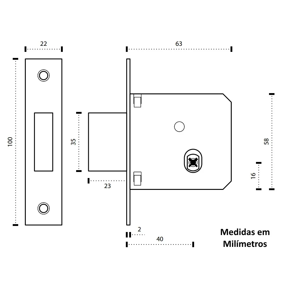 Imagem 4 de 5 do produto Fechadura Tetra Auxiliar Supertrava Quadrichave 40mm Redonda Cromada 911 Lockwell