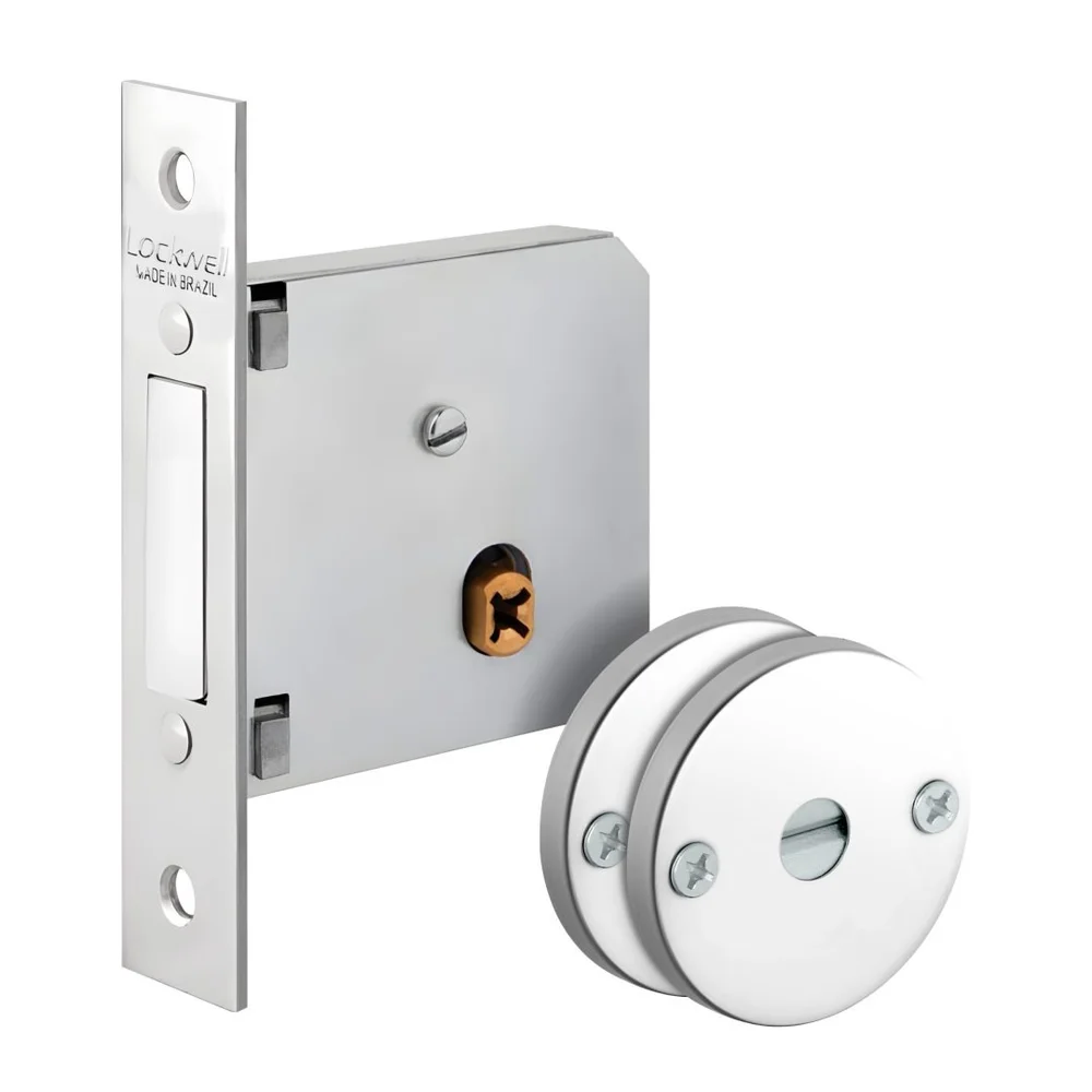 Imagem 5 de 5 do produto Fechadura Tetra Auxiliar Supertrava Quadrichave 40mm Redonda Cromada 911 Lockwell