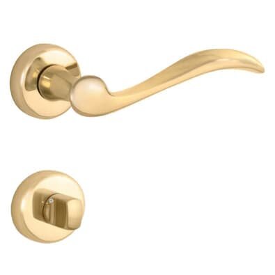 Fechadura Conceito Vento Banheiro 55mm Latão Polido Dourado Lockwell