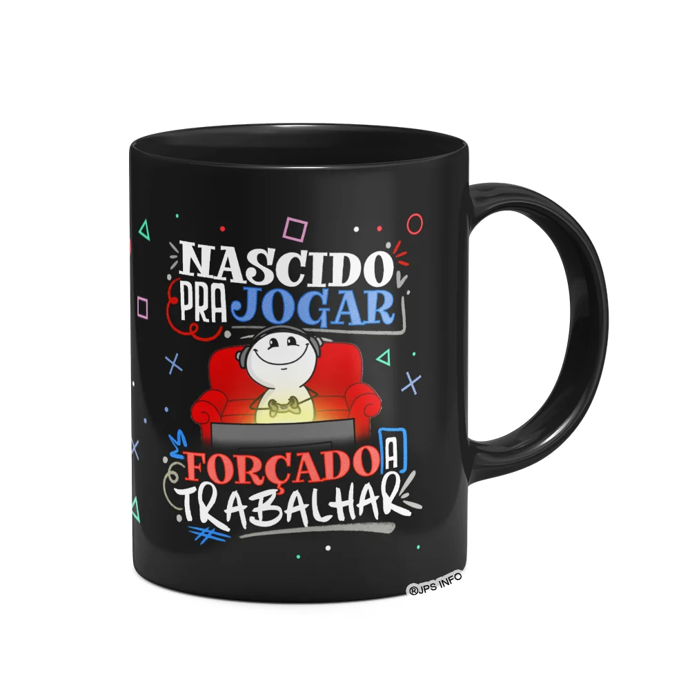 Imagem 3 de 3 do produto Caneca Gamer Funny - Nascido Para Jogar Video Game - Preta