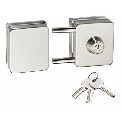 Fechadura Sobrepor De Pressão Para Porta Pivotante De Vidro - Vidro Vv058 Pk Vp522 Inox Escovado Soprano
