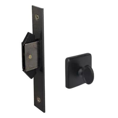 Fechadura Banheiro 623 Porta De Correr Asa De Avião 45mm Ros529 Preta Haga