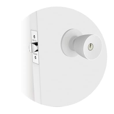 Fechadura Para Porta Divisória Cilíndrica Tulipa Externa Branco 90mm Br90 Py Soprano