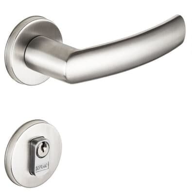 Fechadura Malibu Externa Roseta Redonda Aço Inox Escovado 55mm (55x70 Py53) 03141.0487.90 Soprano
