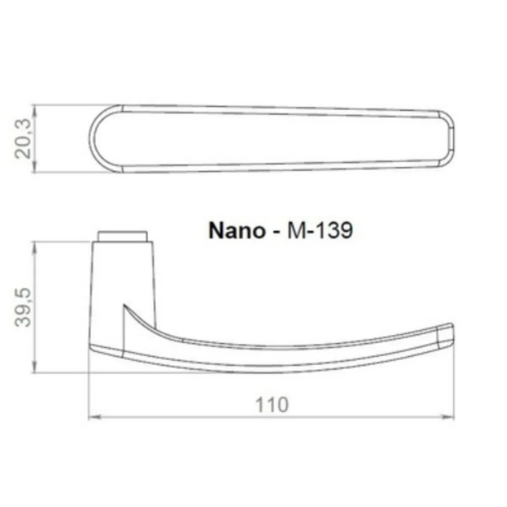 Imagem 3 de 4 do produto Fechadura Nano Interna Roseta 520 Quadrada M139 40mm Preta Haga