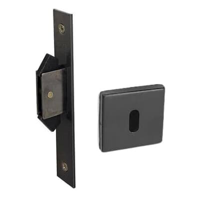 Fechadura Interna 622 Porta De Correr Asa De Avião 45mm Ros529 Preta Haga