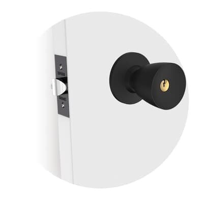 Fechadura Para Porta Divisória Tubular Tulipa Externa Preto 90mm A 100mm  (br90/100 Py) Soprano