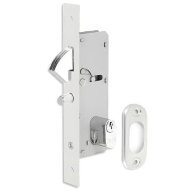 Fechadura Porta De Correr Bico De Papagaio Napole E426 Plano Cromado 23mm Haga