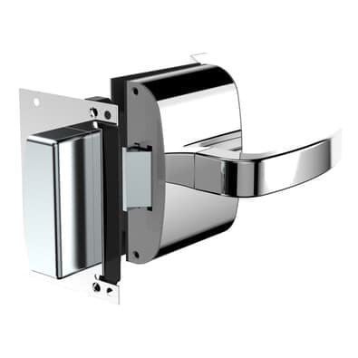 Fechadura Elétrica Para Vidro 12v Vidro-alvenaria Furação Blindex Externa Reta Inox Polido Py Soprano