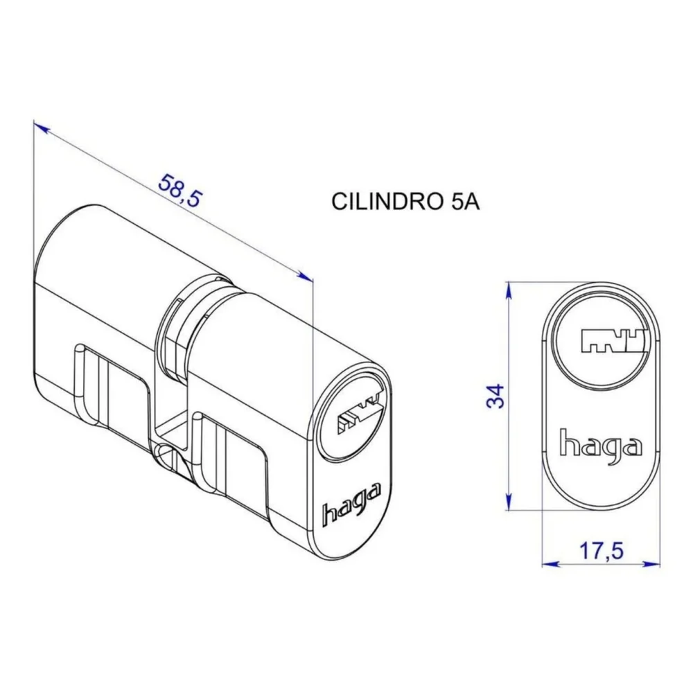 Imagem 2 de 5 do produto Fechadura Quadra Externa Multiponto 55mm Roseta 529 I430 M317 Cromado Haga