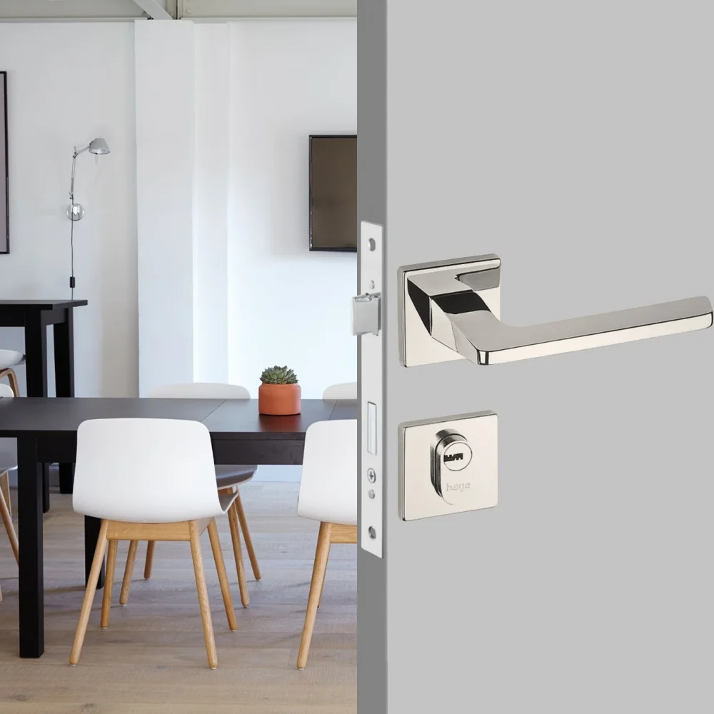 Imagem 4 de 5 do produto Fechadura Quadra Externa Multiponto 55mm Roseta 529 I430 M317 Cromado Haga