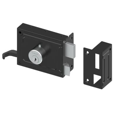 Fechadura Sobrepor Para Portão 332 Externa 100mm Abnt Preta 0332b Haga
