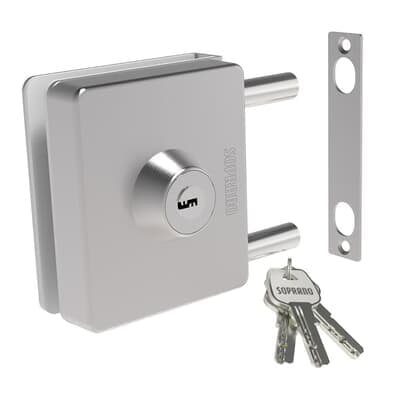 Fechadura Sobrepor De Pressão Para Porta Pivotante De Vidro - Alvenaria Va158 Pk Vp522 Inox Escovado Soprano