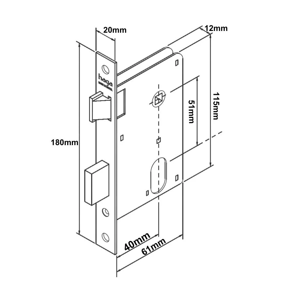 Imagem 2 de 2 do produto Fechadura Pratika Externa 40mm Roseta 527 M106 Inox Polido Cr Haga