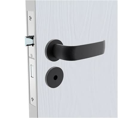 Fechadura Banheiro Grand Icaro Roseta Redonda Ros22 Preto Fosco 40mm (40x53) Soprano