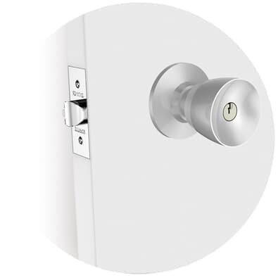 Fechadura Para Porta Divisória Cilíndrica Tulipa 90mm Inox Escovado Soprano