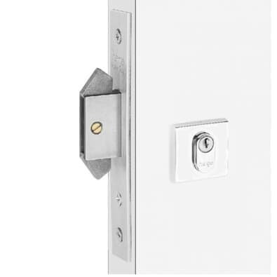 Fechadura Externa 620 Porta De Correr Asa De Avião Cil 122 Ros529 Inox Polido 45mm Haga