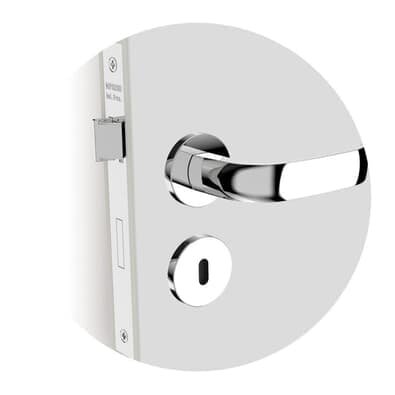 Fechadura Icaro Interna Roseta Redonda Cromada 40mm Ros22 (40x53 Reta) Soprano