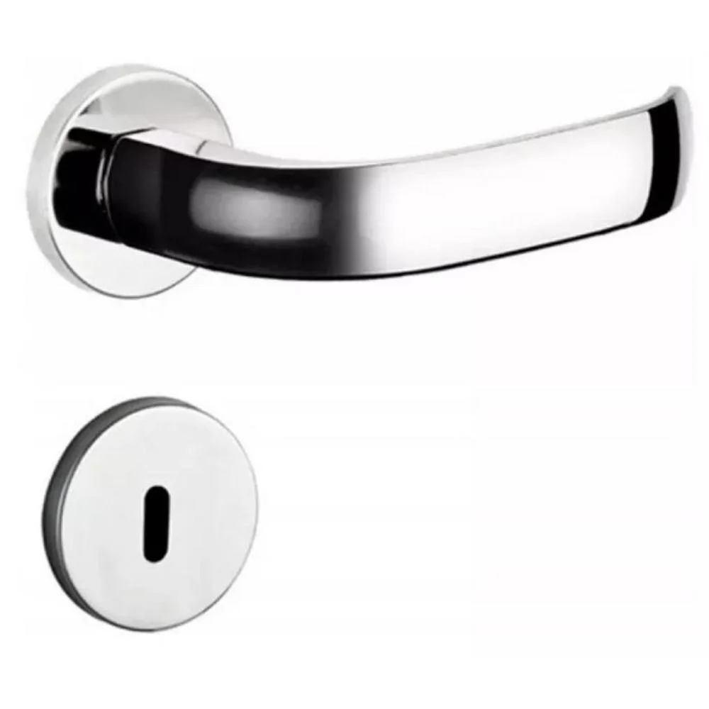 Imagem 3 de 3 do produto Fechadura Icaro Interna Roseta Redonda Cromada 40mm Ros22 (40x53 Reta) Soprano