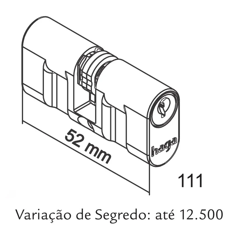 Imagem 3 de 4 do produto Fechadura Nano Externa Roseta 527 M139 40mm Preta Haga