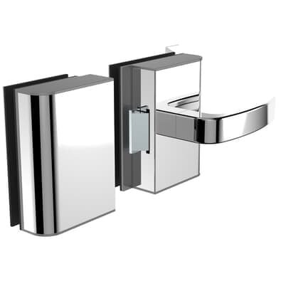 Fechadura Elétrica Para Vidro 12v Vidro-vidro Furação Blindex Externa Reta Inox Polido Py Soprano