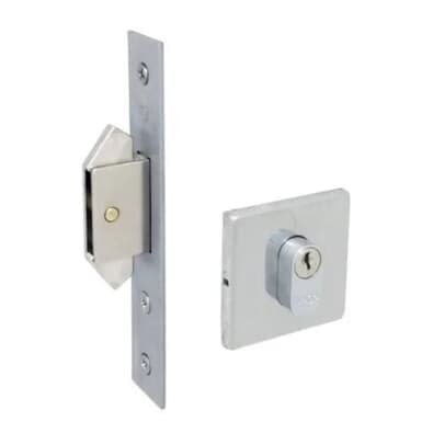 Fechadura Externa 620 Porta De Correr Asa De Avião 45mm Ros529 Cromo Acetinado Haga