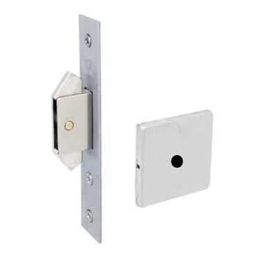 Fechadura Banheiro 623 Porta De Correr Asa De Avião 45mm Ros529 Cromo Acetinado Haga