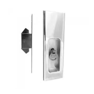 Fechadura Interna 622 Porta De Correr Asa De Avião 45mm Concha Cromado Haga