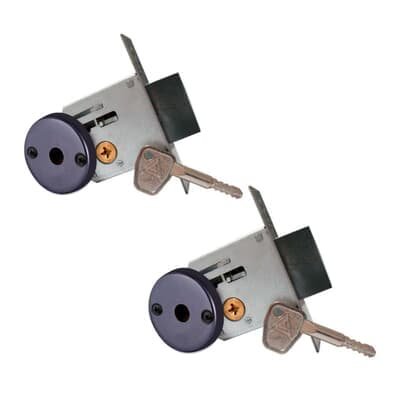 Fechadura Auxiliar F-2000 Trava De Segurança Par Tetra Chave Roseta Redonda Preta 40mm Aliança