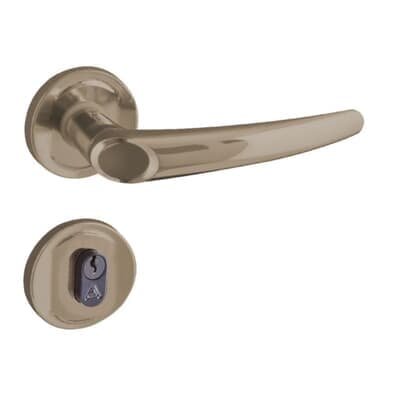 Fechadura Joy Externa F-2600/63 Roseta 40mm Bronze Latonado Aliança