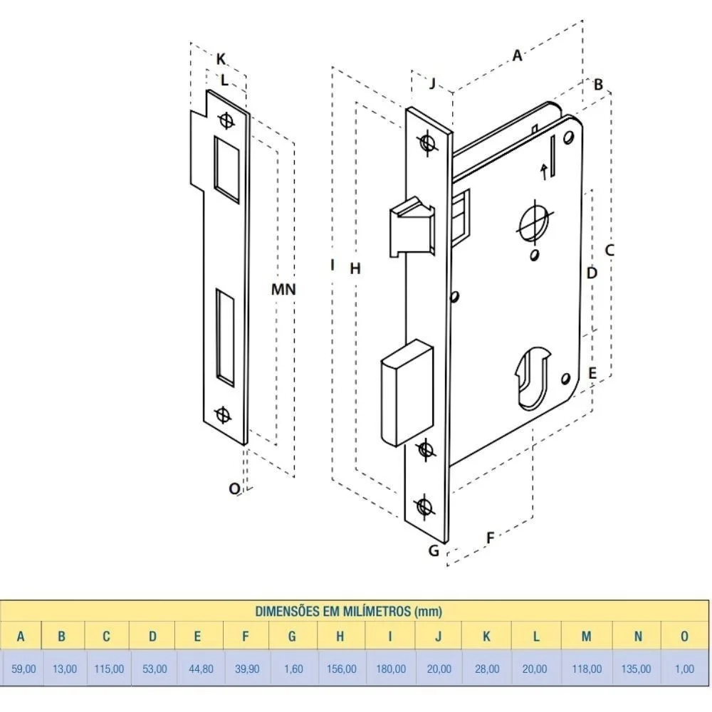 Imagem 2 de 2 do produto Fechadura Galaxy Interna 4182 Cromada Roseta 40mm Aliança