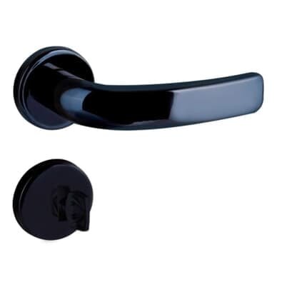 Fechadura Galaxy Banheiro 4183 Preta Roseta 40mm Aliança