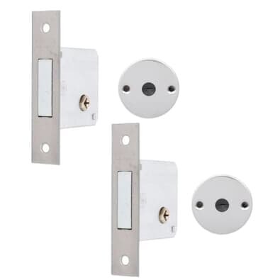 Fechadura F2000 Trava De Segurança Par Tetra Chave Roseta Redonda Cromada 40mm Aliança