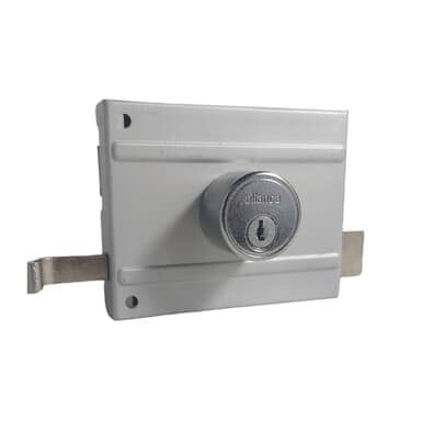 Fechadura Para Portão De Sobrepor F1500 Branca 100mm Aliança