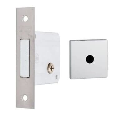 Fechadura F2000 Trava De Segurança Tetra Chave Roseta Quadrada Cromada 40mm Aliança