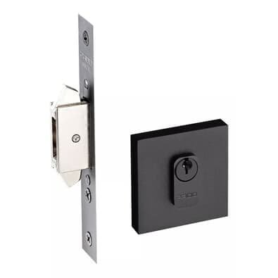 Fechadura Trava De Correr Externa Aço Inox Preto Rq2 Ept Pado