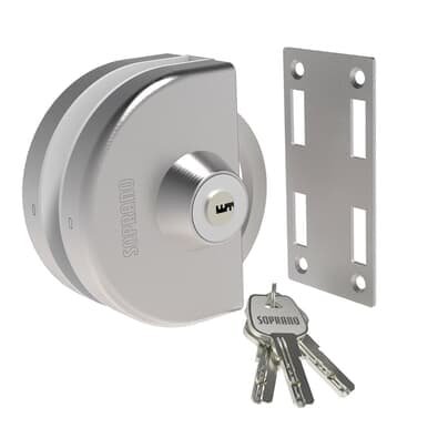 Fechadura De Pressão Para Porta De Correr De Vidro/alvenaria V/a159 Pk Vp523 Inox Escovado Soprano