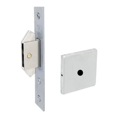 Fechadura Banheiro 623 Porta De Correr Asa De Avião 45mm R529 Inox Polido Haga