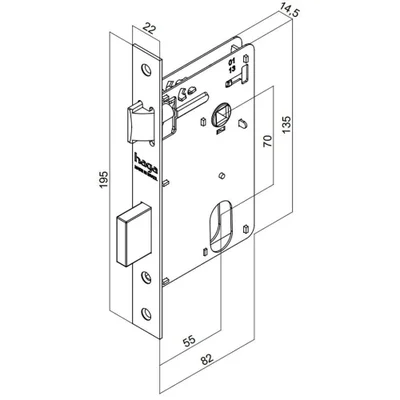 Fechadura Interna Th-m101 R528 Aço Inox Escovado 55mm Haga — foto 3