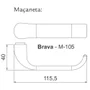 Fechadura Brava Tetra Chave 40mm E280 M105 Inox Polido Cr Haga